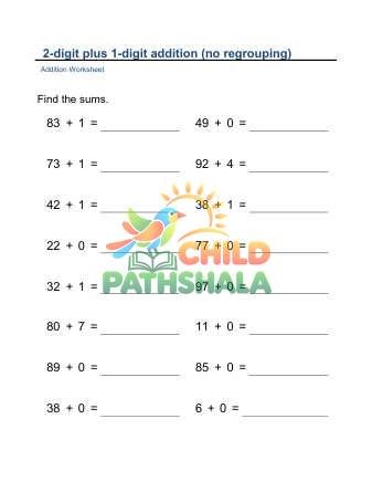 Addition 2x1 Digit No Regrouping B