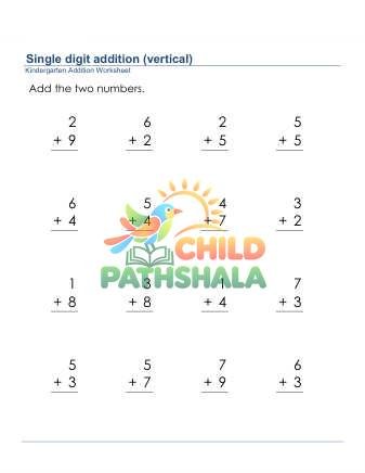 Addition Of Two 1 Digit Numbers 4