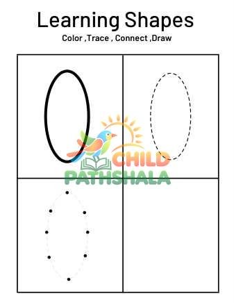Learning Shapes Worksheet for Kindergarten