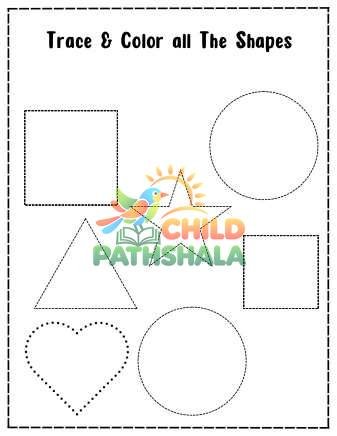 Preview of Trace And Color The Shapes