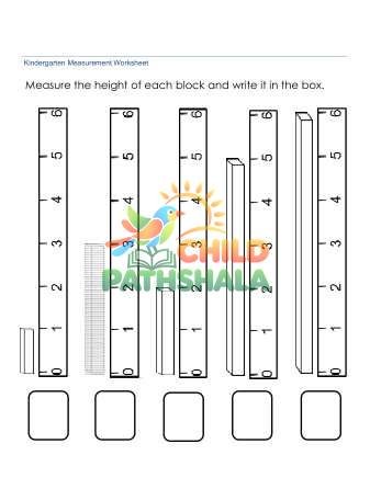 Measurement Worksheets Ruler 4 Worksheet for Kindergarten