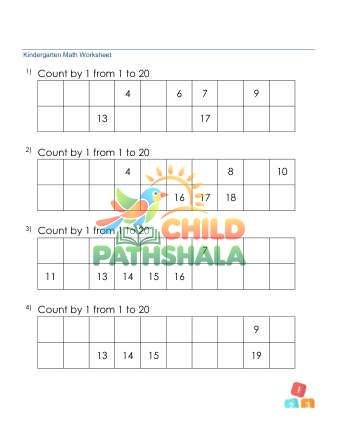 Counting Missing Number Sequence 1 20