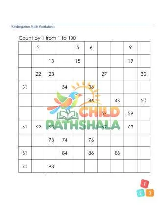Preview of Counting Missing Number Sequence 1 100