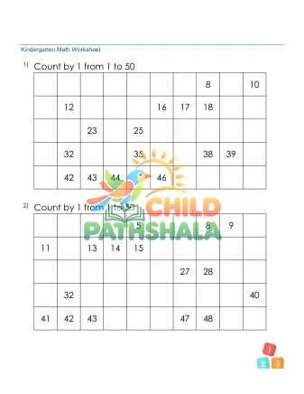 Preview of Counting Missing Number Sequence 1 50