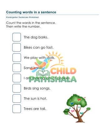 Preview of Counting Words Sentence Kiv