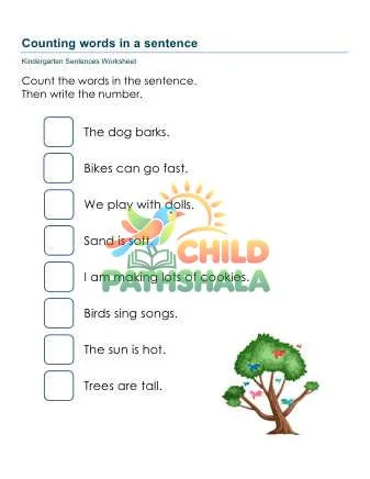 Preview of Counting Words Sentence Kiv