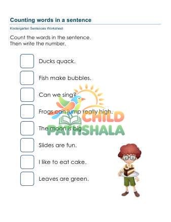 Preview of Counting Words Sentence