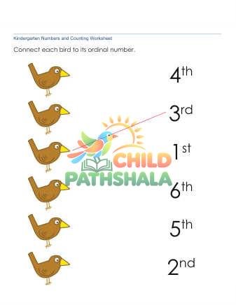 Ordinal Numbers Matching 3