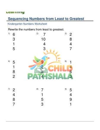 Sequencing Numbers Least To Greatest 10 2