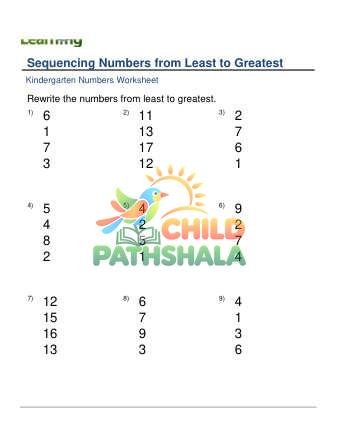 Preview of Sequencing Numbers Least To Greatest 20 2