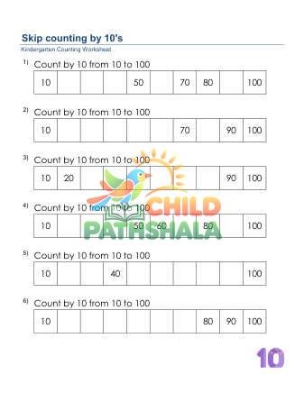 Skip Counting By Tens E
