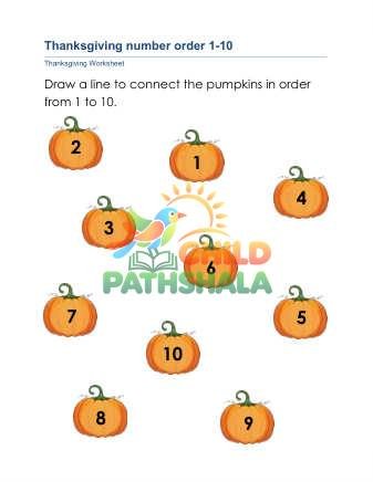Thanksgiving Numbers Counting A Worksheet for Kindergarten