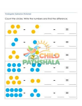 Subtraction Worksheet Using Pictures 1
