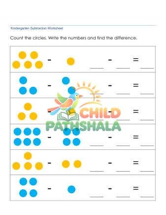 Subtraction Worksheet Using Pictures 3