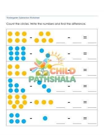 Subtraction Worksheet Using Pictures 4 Worksheet for Kindergarten