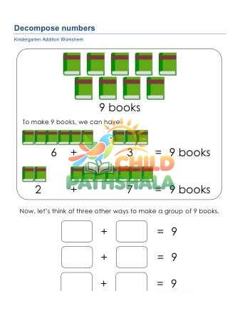 Decompose Numbers E Worksheet for Kindergarten