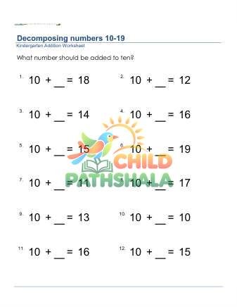 Decompose Numbers Teens B