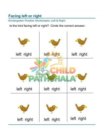Preview of Facing Left Right Worksheet
