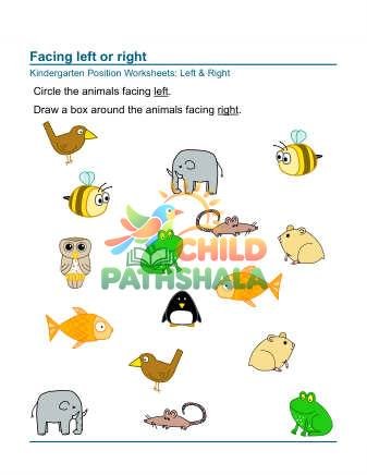 Preview of Facing Left Right Worksheet 4