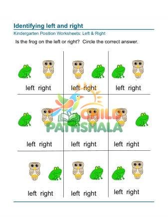 Left Right Worksheet 5 Worksheet for Kindergarten