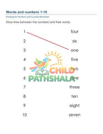 Preview of Matching Numbers Words