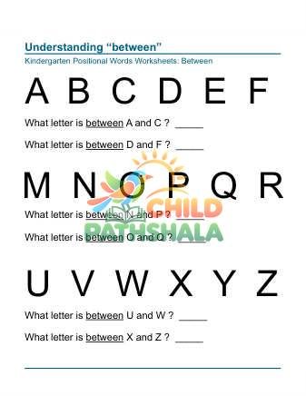 Positional Words Between 4