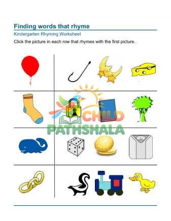 Preview of Rhyming Circle Pictures That Rhyme 3