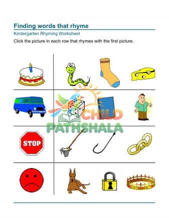 Preview of Rhyming Circle Pictures That Rhyme 4