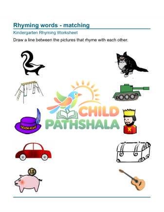 Preview of Rhyming Match Pictures That Rhyme 1