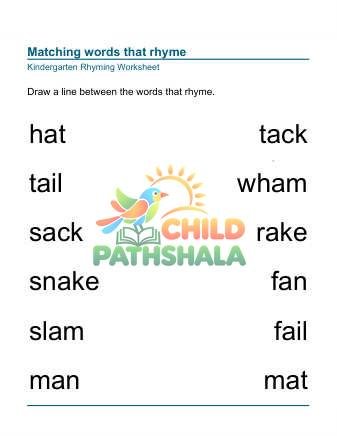 Rhyming Worksheet Match Words 3