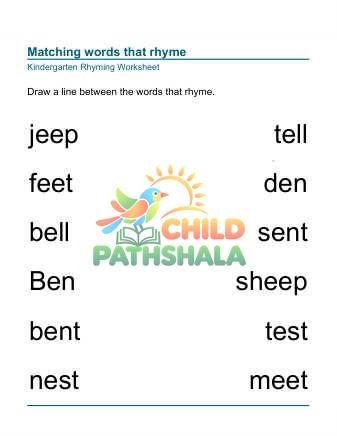 Preview of Rhyming Worksheet Match Words 5