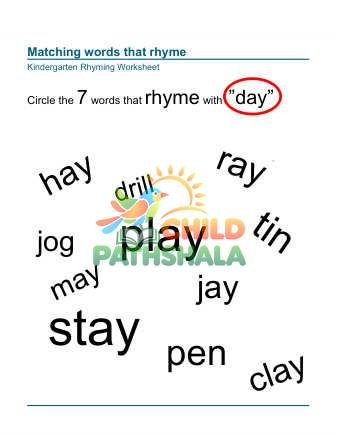 Preview of Rhyming Worksheet Word Rhyme Group 1