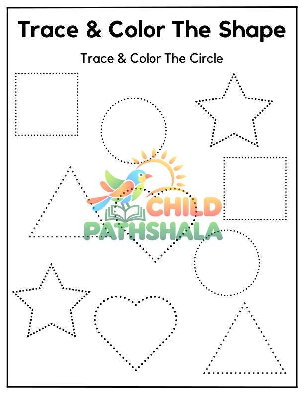 Preview of Trace And Color The Shape Trace And Colour The Shape