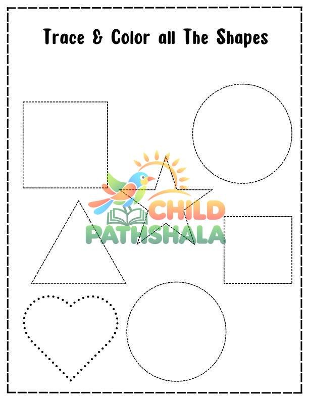 Preview of Trace And Color The Shapes