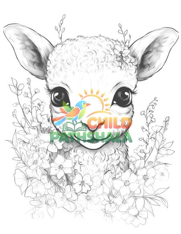 Baby Lamb With Flowers Baby Flower Lambs Dark