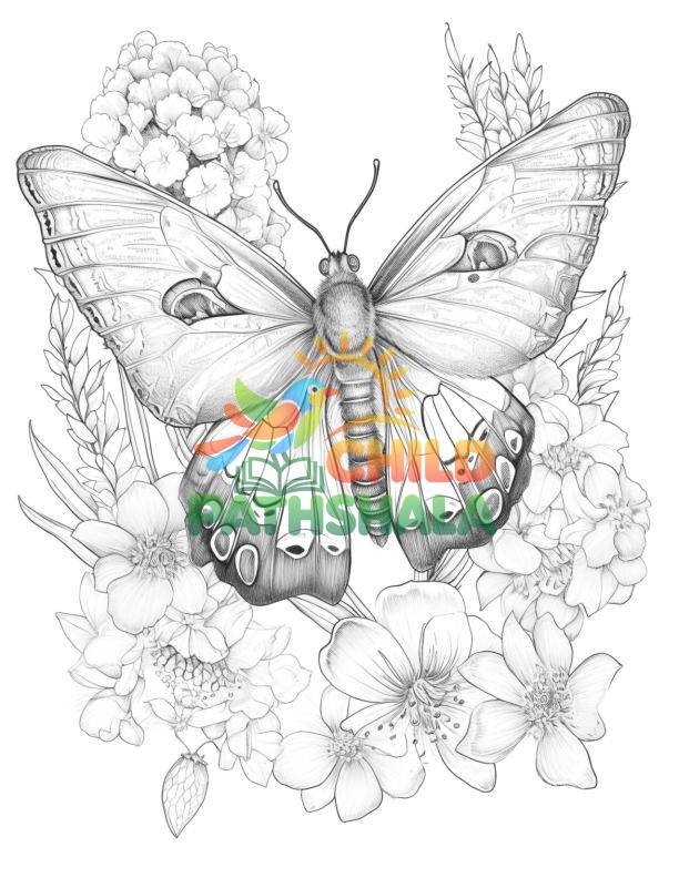 Butterlies Dark Coloring Mega Worksheet for Handwriting