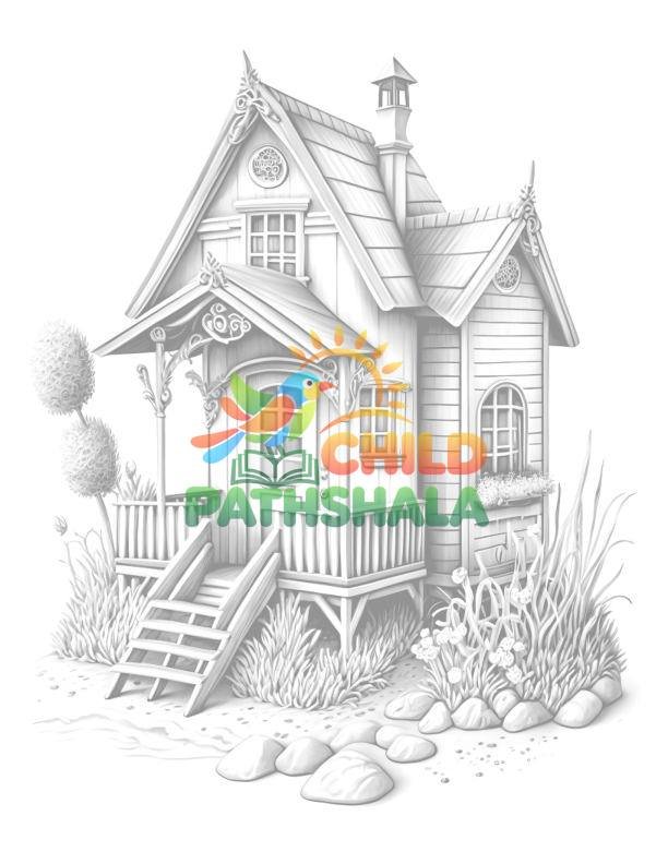 Tinyhouse Beachhouse Little Beachhouses Light Tiny Houses Worksheet for Handwriting