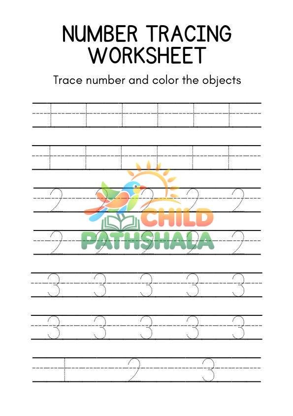 Preview of Tracing Worksheets Tracing Numbers Part 1
