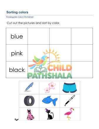 Sorting Colors 2 Worksheet for Grade 1