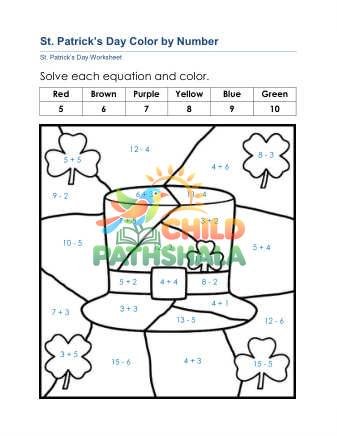 Preview of St Patricks Day Color By Number