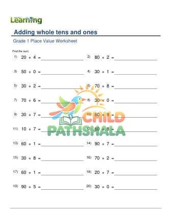 Preview of Adding Whole Tens And Ones F