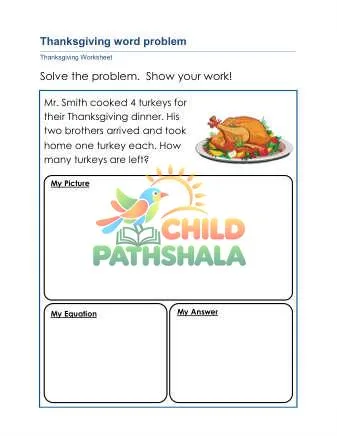 Preview of Thanksgiving Word Problems