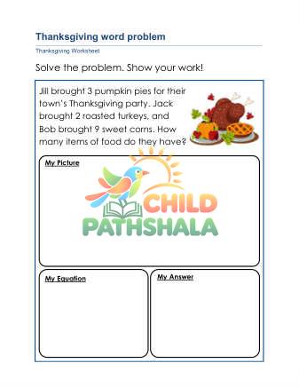 Preview of Thanksgiving Word Problems C