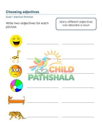 Preview of Adjectives A