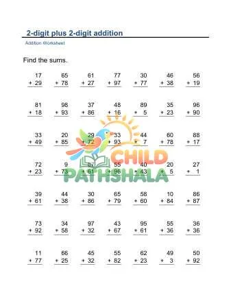 Preview of Addition Vertical 2x2digit