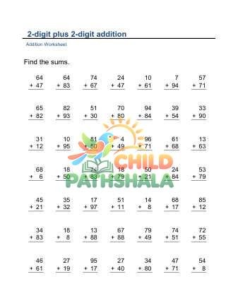 Preview of Addition Vertical 2x2digit 49q B