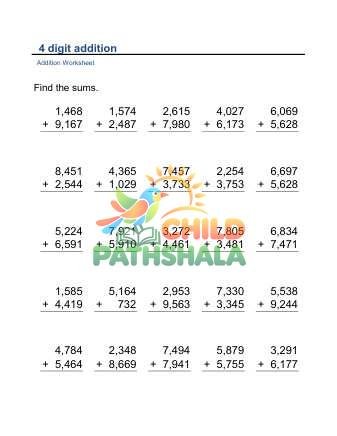 Addition Vertical 4digit B