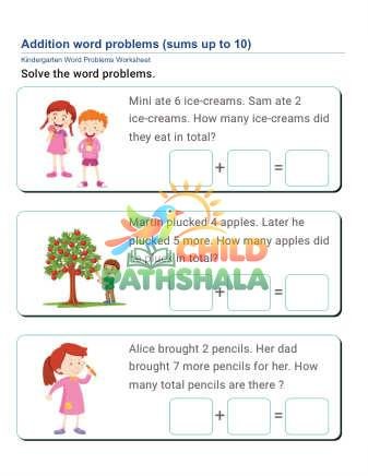 Preview of Addition Word Problems A