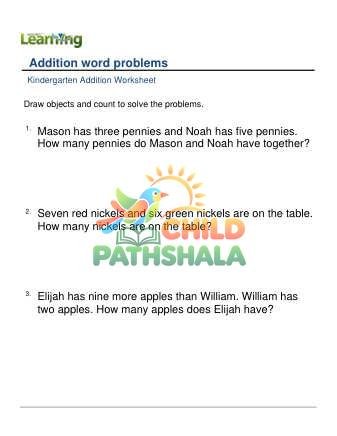 Preview of Addition Word Problems E