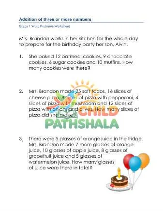 Preview of Addition Word Problems 3 Numbers
